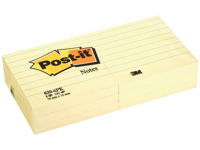 Foglietti Post-it® Notes a righe assortiti pastello conf. 6
